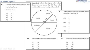 41,43,44&45 | Statistics | Multiple Choice 6 | CXC CSEC Mathematics