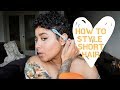 How to Style a Curly Pixie Cut| Short Hair Tutorial