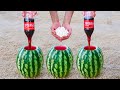 ELEPHANT TOOTHPASTE Cola and Mentos vs Watermelon EXPERIMENT [hydrogen peroxide]