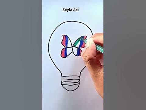 Butterfly lightbulb drawing for satisfying 💡🦋 #satisfying #viral #