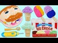 Feeding Mr. Play Doh Head Play Foam Ice Cream Scoops and Play Doh Popsicles!