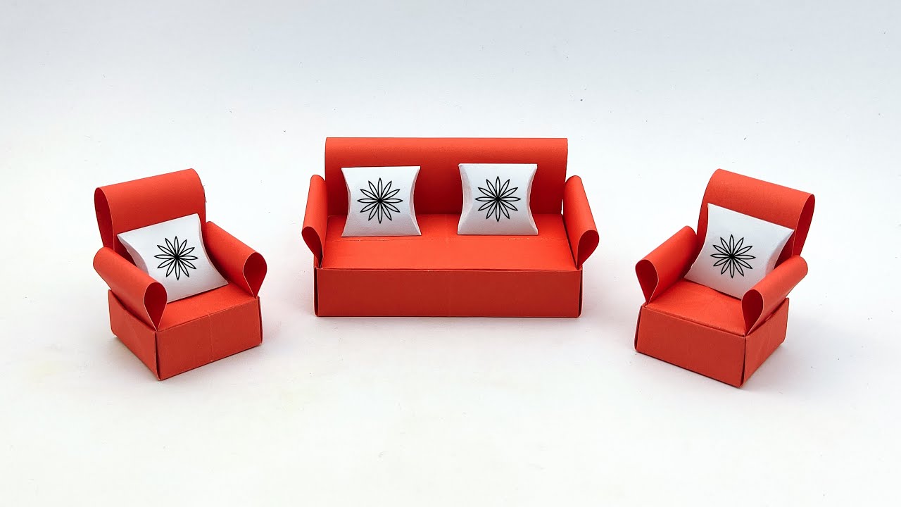 DIY Paper Sofa Set Making Ideas How To Make Paper Furniture Origami