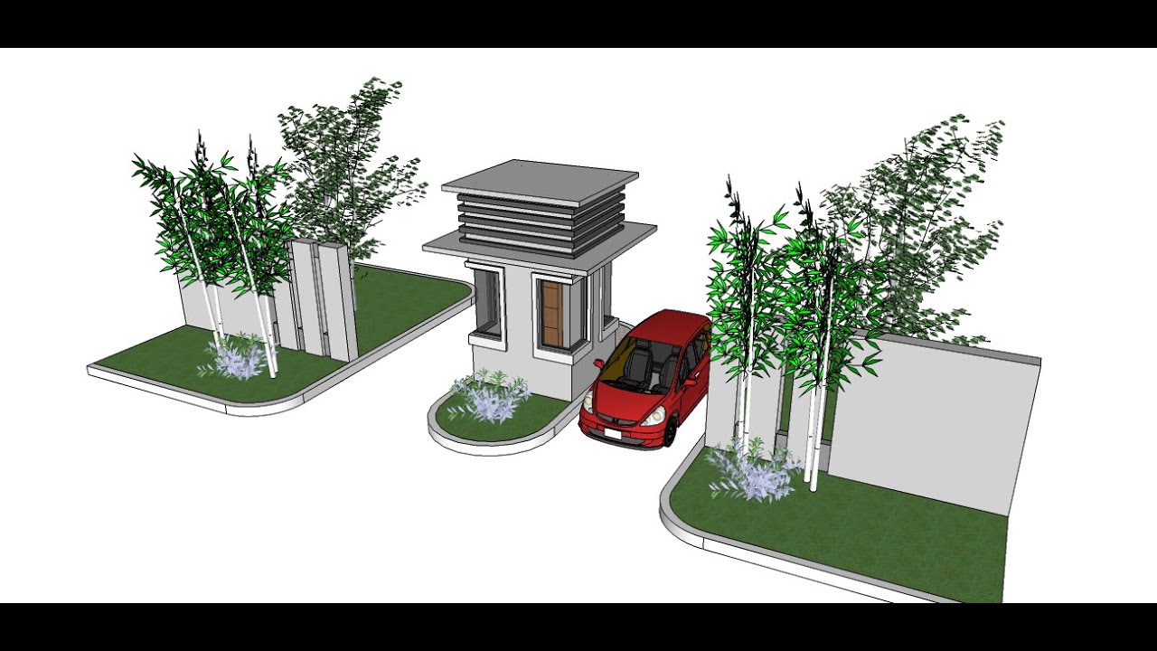 Membuat Pintu  Gerbang Pos Jaga dengan Google Sketchup  