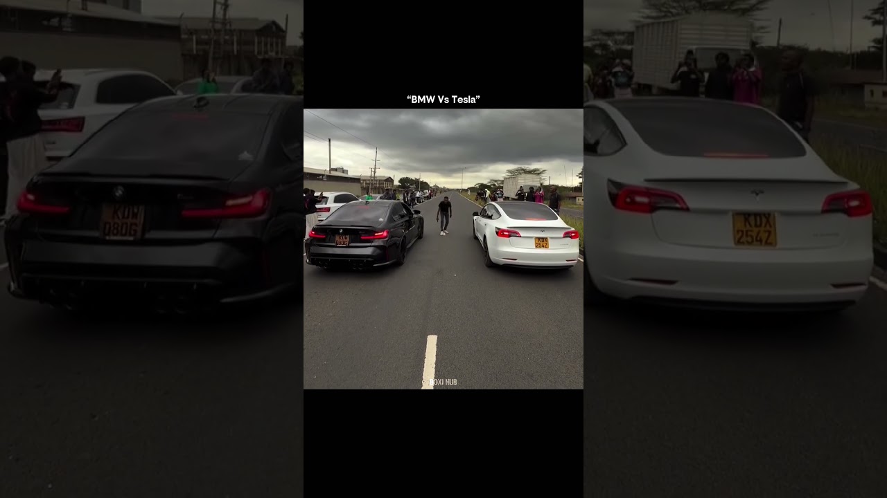 "BMW Vs Tesla"… Real Horsepower Always Wins! 💀🇩🇪🔌#shorts