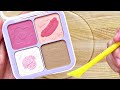 Satisfying Slime Coloring with Chinese Makeup! Mixing Cute Eyeshadow Palette into Clear Slime!