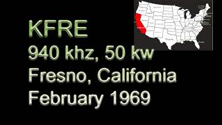 Kfre, 940 Khz, 50 Kw, Fresno, California, February 1969