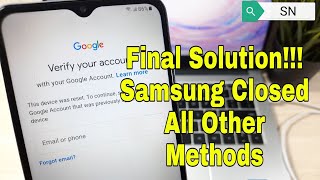 Final Working Method!!! All Samsung Remove Google account, Bypass FRP.