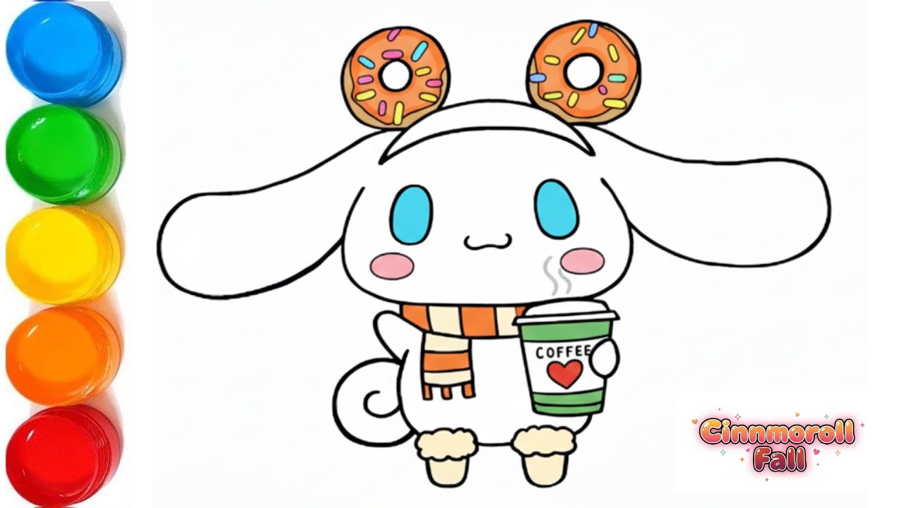 Как нарисовать осень с корицей в руках, держащую горячий какао