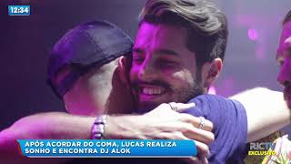 Após acordar do coma, Lucas realiza sonho e encontra DJ Alok