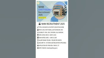 🚨 NHM RECRUITMENT 2025 NOTIFICATION OUT