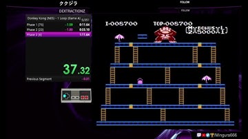 Donkey Kong (NES) - 1 Loop (Game A) (1m 09s 560ms)
