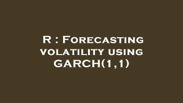 R : Forecasting volatility using GARCH(1,1)