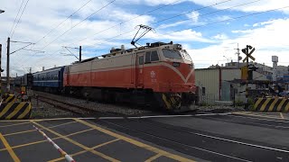3231次區間車與554次莒光號通過斗南鎮大埤路平交道(2019台灣燈會在屏東彩繪列車) 20200530