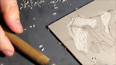 Part 3 - Art Process - Starting a Linocut Printmaking Series (time lapse linocut)