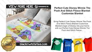 Perfect Cute Disney Winnie The Pooh And Stitch Fleece Blanket  Customize Blanket