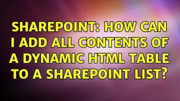 Sharepoint: How can I add all contents of a dynamic html table to a SharePoint list?