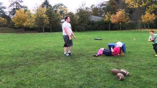 FB down field blocking training basic pt 7. 18/10/2014
