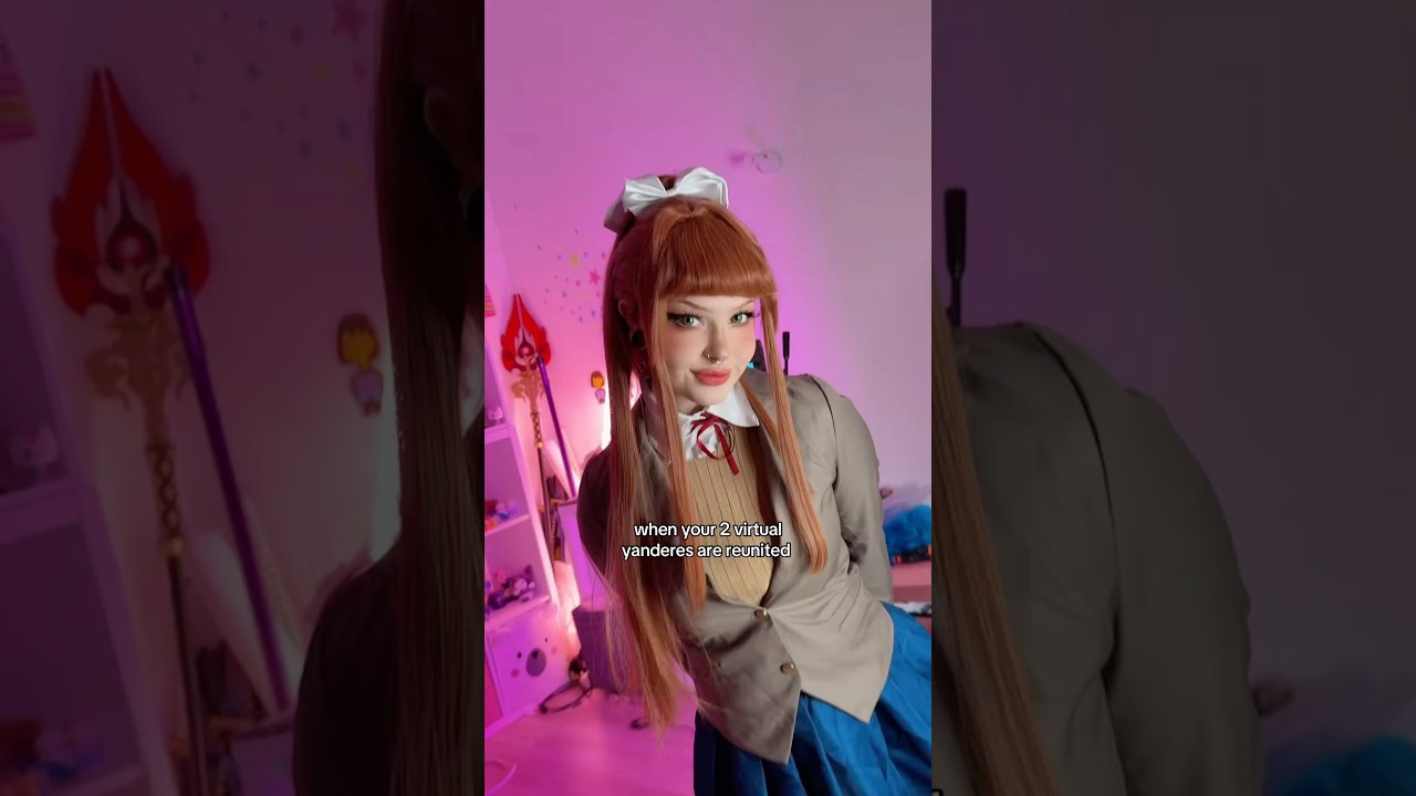 ddlc or miside ? #cosplay #makeup #ddlc #miside #monika #mita