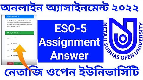 ESO-5 Assignment Answer  | Netaji open University Assignment Answer