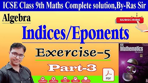 class 9 Indices/Exponents Das gupta Banerjee||a das gupta a banerjee
