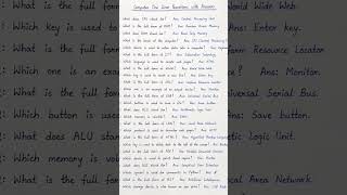 Computer Oneliner Question answer #shorts #computer