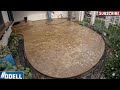 Pouring a Round Concrete Colored Stamped Patio