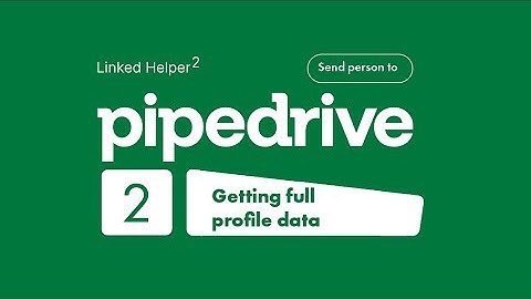 Pipedrive: getting full profile data