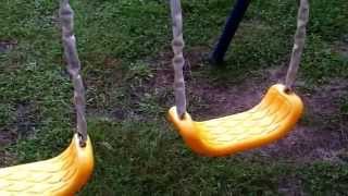 We bought this swing set for our three kids last year. In this video I show you what it looks like and how it has or hasn