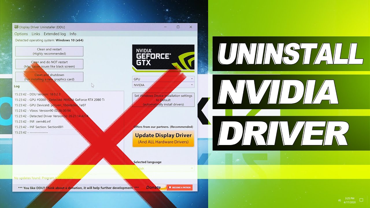 how to uninstall nvidia drivers