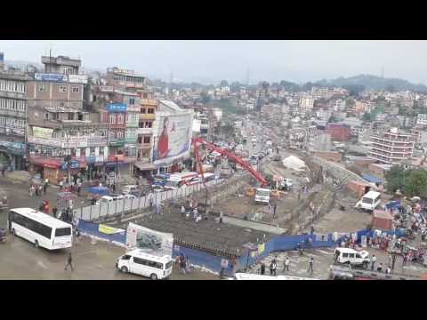 China contraction company making under pass road at kalanki chowk in Kathmandu Nepal