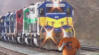 Long Range Meet CP and CSX Trains! Mailman Asks If I'm Having Fun! Big CSX Trash + Intermodal Trains