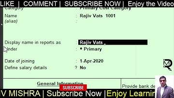 Payroll Part 1 | Tally Chapter 51