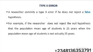 Lecture 6: Statistical Errors in Hypothesis Testing