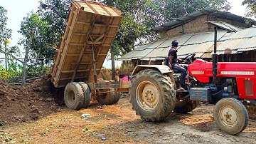 Swaraj 855 FE Digital hydraulic tractor soil unloading video New unload facility of tractors