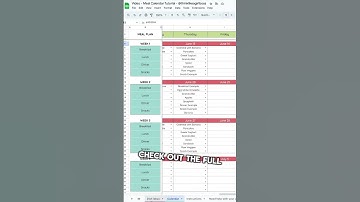 Meal Planning made easy - How to create a Meal Calendar Google Sheets Tutorial #mealprep #mealplan