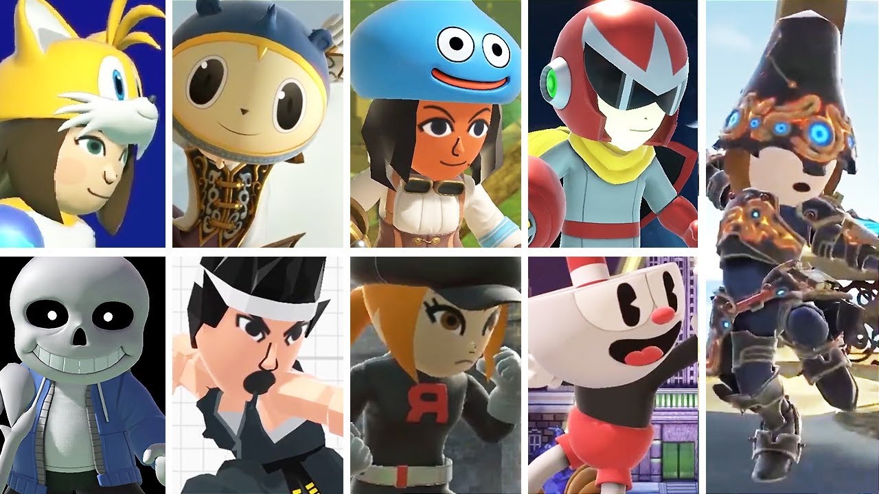 Super Smash Bros Ultimate All Mii Fighter Costumes (+ Sans & Cuphead