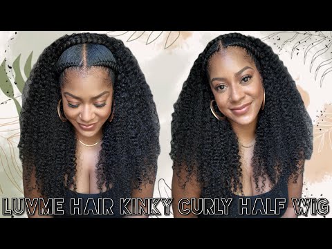 LuvMe Hair 3-in-1 Kinky Curly Half Wig Review | Easy Vacation Hairstyle + Halo Braid Install