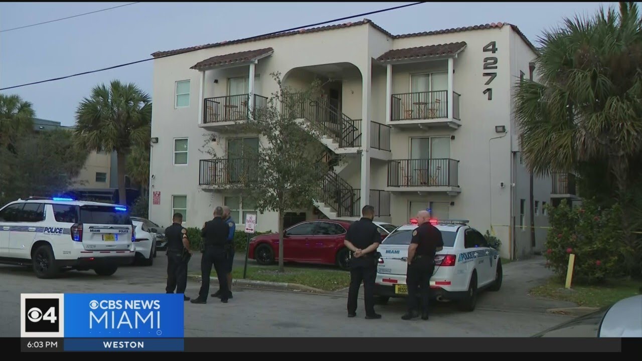 Gunfire erupts outside Miami apartment building, man killed - YouTube