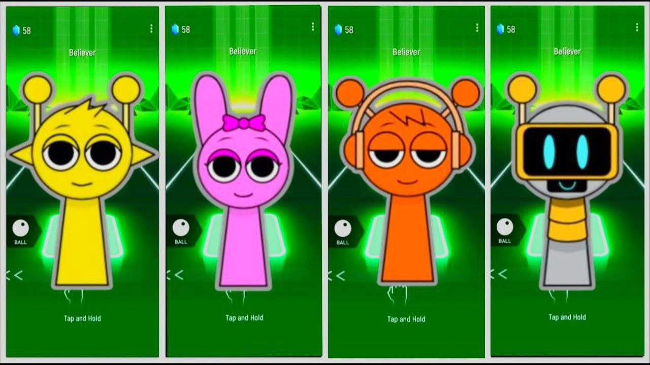 SPRUNKI Incredibox - Yellow 🆚 Pink 🆚 Orange 🆚 Robo - Tiles hop | Coffin dance meme song (COVER)