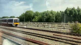 Class 221 Cross Country Super Voyager racing Class 166 Chiltern Railways outside Oxford