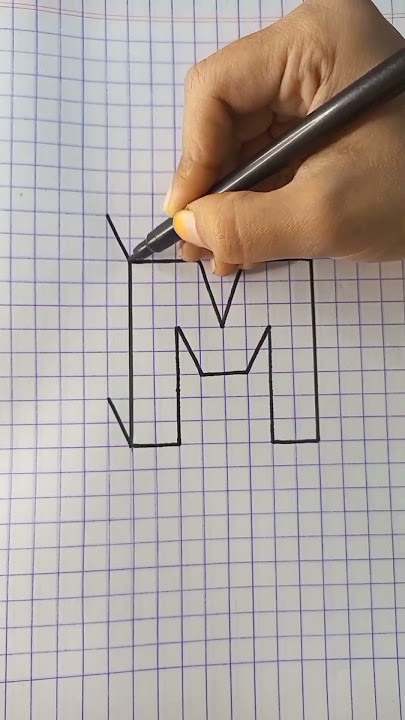 letter 'M' 3D Draw   #shorts #3d #howtodraw #tutorial