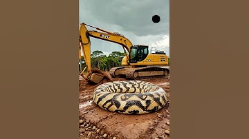 Massive Snake Found During Ditch Digging!🐍🚜😱#VillageAlert #WildEncounter #HugePython  #excavato