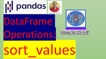 INFORMATICS PRACTICES FOR XII – 27 👌 (Pandas II –Data Frame Operations: Sorting using sort_values())