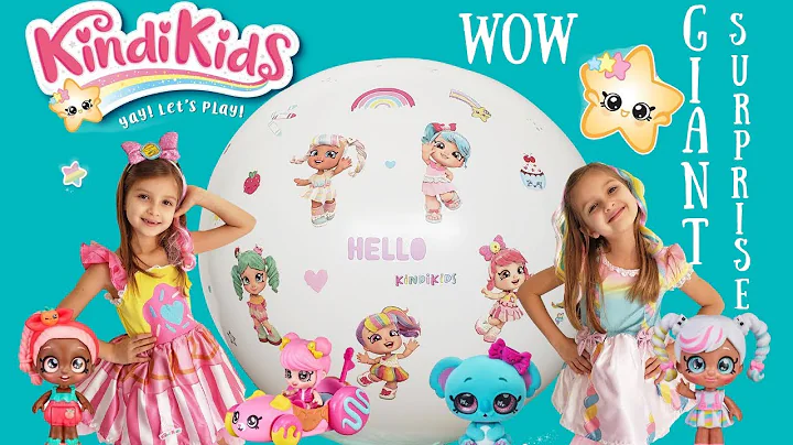 KINDI KIDS GIANT SURPRISE EGG UNBOXING PLAY DOLLS MINIS PET AMBULANCE KITCHEN