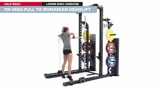 Half Rack Explosive PN High Pull to Romanian Deadlift