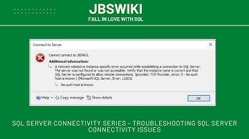 SQL Server Connectivity Series - Troubleshooting SQL Server Connectivity Issues #sqlconnection