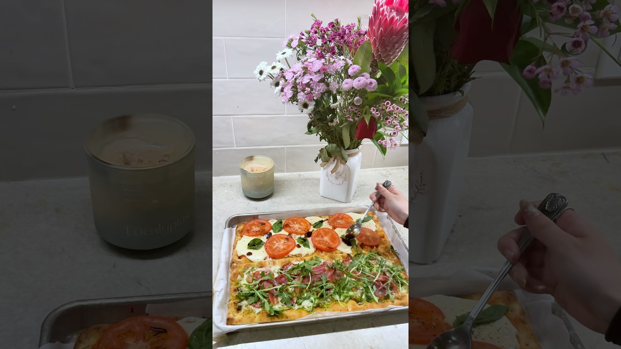 Easy pizza using Trader Joe’s pizza crust! 🍕 