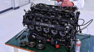 Disassembly of a Honda V10 Formula 1 engine - YouTube