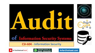 Information Security (08) Audit of Information Security Systems| by Arfan Shahzad