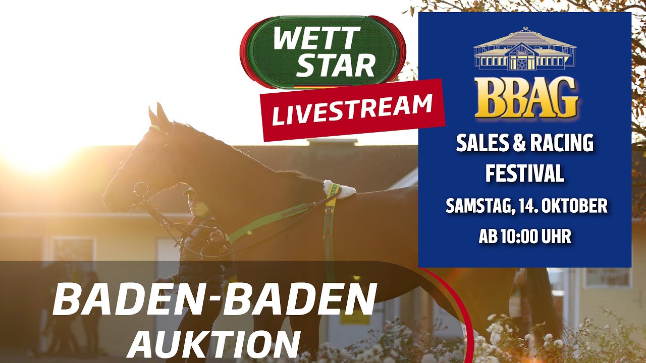 Livestream 14.10. BBAG Auktion Sales and Racing Festival Samstag